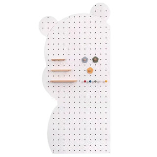 Creative panda hole board modern simple entrance shelf wall storage rack wall solid wood hole board white 100*200cm without accessories