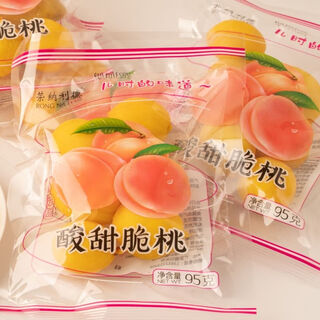 Yuebaizi sweet and sour crispy peach 8090 nostalgic snack throat-locking peach preserved fruit preserved crispy peach peach childhood memories large pack sweet and sour crispy peach 3 bags selected large fruits *95g