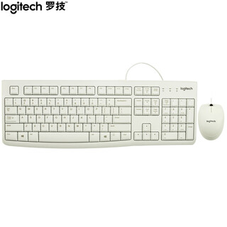 Logitech mk120 keyboard and mouse set wired keyboard and mouse set office keyboard and mouse set computer keyboard usb plug and play full size white