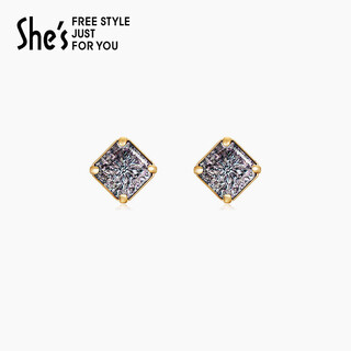 She s earrings monet impression sparkling colorful imitation crystal earrings niche earrings birthday gift for girlfriend