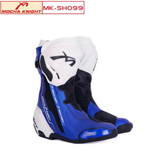 Pengcheng mocha rider mocha rider riding boots motorcycle motorcycle martin riding shoes track anti-fall protective breathable inner and outer boots for men and women yamaha white blue four seasons sf + headgear 41