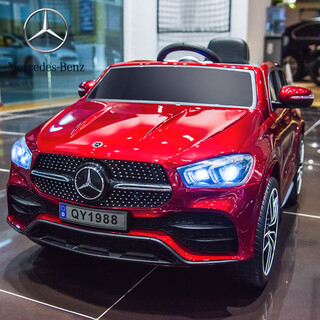 Mercedes-benz children's electric car mercedes-benz gle450 four-wheel off-road car children's baby toy battery car can sit on a remote-controlled stroller xingchenhao paint wine red + four-wheel drive + swing + remote control + leather seat + soft wheels