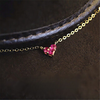 Coasze 18k gold ruby clavicle chain necklace women's festival ruby clavicle necklace