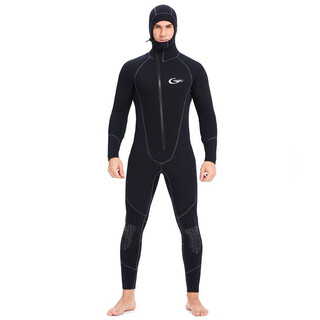 Swimming speed (yon sub) yon sub wetsuit one-piece thickened hooded wetsuit snorkeling suit 5mm winter swimming thermal suit cold-proof surfing suit black 5mm thickness xl