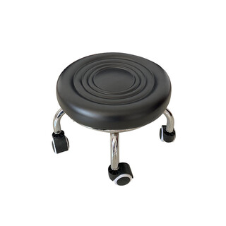 Wheeled stool wheeled stool home round stool living room movable low bench rotating floor wiping lazy small chair back pulley stool black round sit-total height 22cm universal wheel