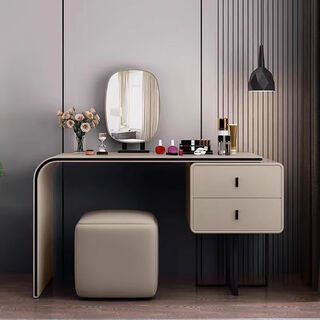 2025 new light luxury dressing table modern simple solid wood dressing table storage cabinet integrated master bedroom small apartment emerald 80cm single dressing table