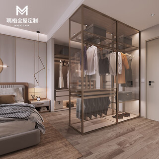 Mag wall-mounted bedroom cloakroom metal aluminum alloy wardrobe combination storage cabinet overall customization prepaid