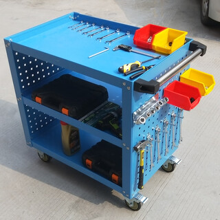 Delijia heavy tool car fitter thickening repair auto repair trolley three-layer mobile multi-function double-layer hanging plate parts car 750*500*800 three-layer included hanging plate accessories