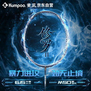 薰风（KUMPOO）修罗II羽毛球拍全碳素专业比赛高端进攻型球拍 日冕红（已穿线）
