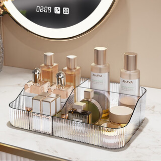 Kaman cosmetic storage box desktop acrylic dressing table lipstick box new transparent skin care product facial mask storage basket 3040 light luxury cosmetic box transparent white