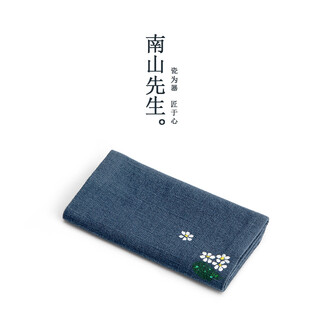 Mr. nanshan hand-painted cotton and linen tea towel kung fu tea set accessories tea ceremony absorbent tea cloth hand-painted cotton and linen tea towel_indigo blue