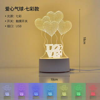 Su qukuo internet celebrity plug-in night light energy-saving soft light dormitory creative table lamp bedroom bedside lamp atmosphere customization love balloon colorful