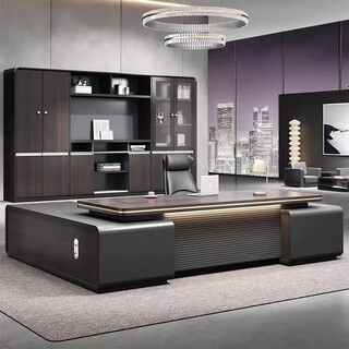 Light luxury boss desk office desk and chair combination simple modern president desk leadership office furniture manager executive desk 1.0 m * 0.6 m grand luxury boss table