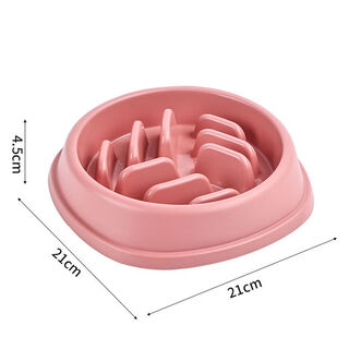 Raft core slow food bowl cat ceramic double hole internet celebrity cat and dog bowl pet anti-slip pet supplies young pet slow food bowl anti-hit sakura powder