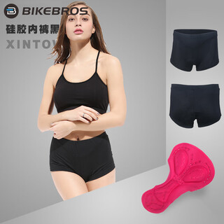 Bikebros cycling underwear shorts cycling jersey silicone seat cushion breathable quick-drying mountain bike women's black m