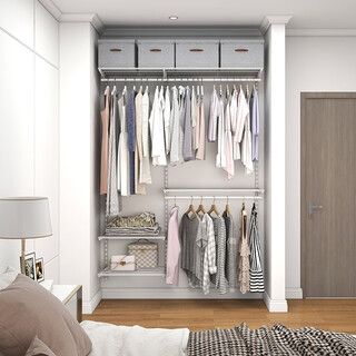Midas 1.5-meter metal wardrobe room for small apartments open-type coat rack bedroom storage wardrobe whole house customization 1.5-meter metal wardrobe plan-3 (installation included)