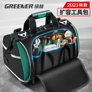 Green forest tool bag strong and durable electrician portable storage bag repair canvas tool bag large capacity electrician bag list guarantee