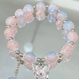 Snow circle bracelet girls beads girl bracelet beads best friend bracelet little girl exquisite bracelet pink