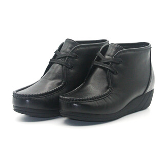 Milenomileno/mileno leather wedge high-top women's shoes, healthy and comfortable mother's shoes, warm shoes 244703 black 39