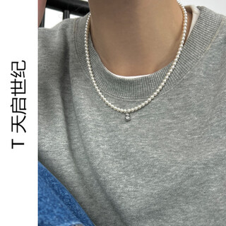 Apocalypse century color-preserving mini gourd pearl necklace niche design temperament versatile sweater sweater chain silver one