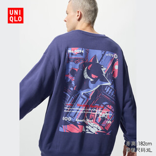 Uniqlo men's and women's parent-child ut pokémon sweatshirt long sleeve pokémon gengar 481070 76 purple xl/180/108b
