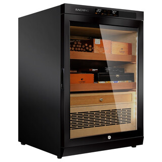 Meijing raching cigar cabinet cedar wood shelf smart horizontal line constant temperature and humidity cigar cabinet horizon mon800a black canadian cedar wood 140l