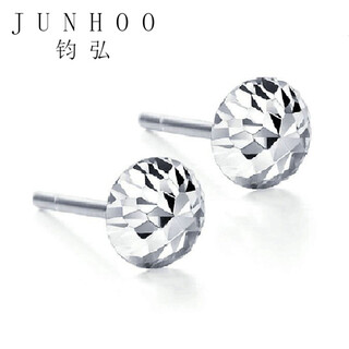 Junhong platinum pt950 earrings, embroidered mushroom earrings, platinum ear hooks, platinum earrings, women's ear buckles, women's valentine's day gift, platinum pt950 embroidered mushroom earrings, a pair (diameter about 7mm)