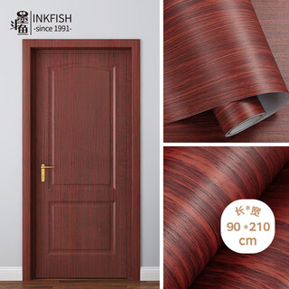 Cuttlefish furniture stickers imitation wood grain door stickers self-adhesive red sandalwood 90*210cm old furniture wooden door edge renovation stickers