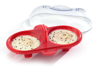 Norprosilicone microwave double egg poacher red