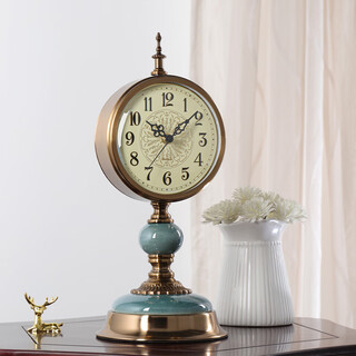 Hanshi (hense) european classical creative table clock living room display desk clock light luxury atmospheric clock retro quartz clock hd6812