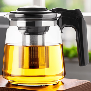 Tianxi (tianxi) glass teapot thickened heat-resistant large-capacity teapot 304 stainless steel tea leakage removable and washable filter inner tank 1500ml