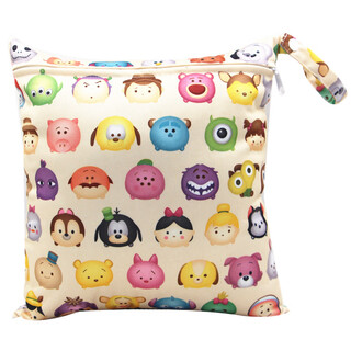 Hewu baby waterproof baby hanging bag diaper bag diaper bag baby bed clothes diaper portable bag 3 cartoon large size 30*28cm