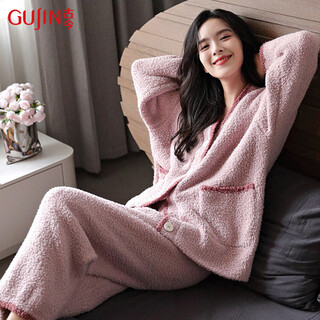 Ancient and modern (gujin) half velvet pajamas women's autumn and winter home clothes coral velvet pajamas loose warm large size suit can be worn with a sweater