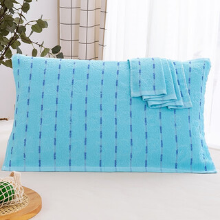 Blue terry pillowcase student dormitory single non-slip non-shedding boys' pillowcase rose blue (single pillowcase rose green (pack of two pillowcases)