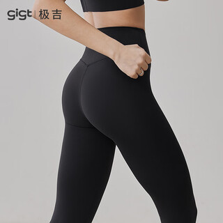 Gigtgigt jiji high elastic smooth movement pants plus hip lifting and slimming advanced training sports fitness pilates suit yoga phantom black s recommended 90-115 jin jin equals 0.5 kg