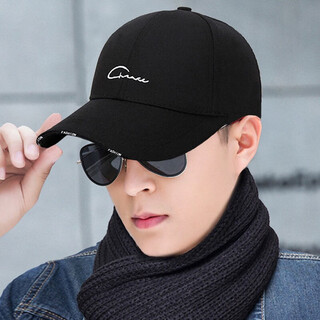 Aoyiyang hat men's four seasons baseball cap korean style trendy versatile sun hat fashion simple casual outdoor sun protection duck tongue black one size adjustable