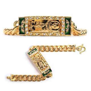 Luoyi thai buddha amulet 2560 luang phor ubs bracelet rooster itself limited edition men and women couple model 2557 soli men's model gold plated with diamond shell green