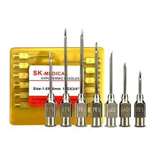 Yuemu farm pig needles complete set of injection artifacts stainless steel pig, cattle and sheep animal husbandry vaccine syringe needles 7*15 (12 pieces/box)