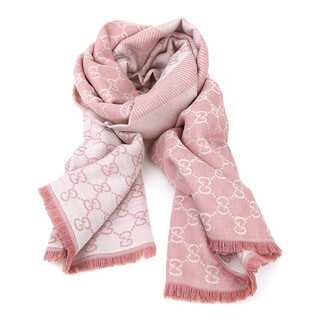 Gucci gucci scarf autumn and winter shawl tassel double g pattern wool gucci warm fashion couple scarf scarf pink double g pattern 281942 3g704 6978