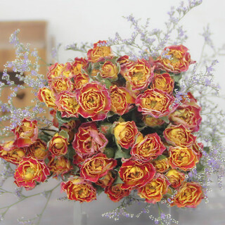 Love yunnan natural rose dried flower bouquet living room decoration lucky rose dried flower real flower decorative ornaments air-dried and roasted carnival bubbles about 30 heads