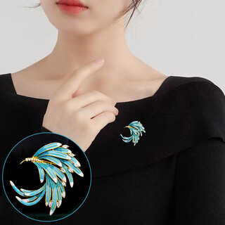 Ancient enamel phoenix brooch, high-end women's light luxury corsage, exquisite niche pin, suit suit coat, scarf button x370 enamel color phoenix brooch