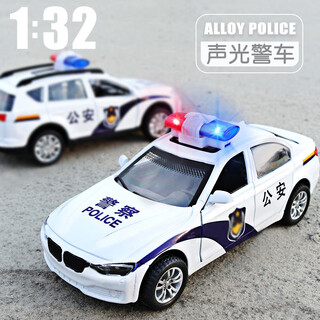 Kondila family children's toy car boy 3-6 years old alloy car model bmw police car figurine ornament new year's gift