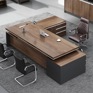 Mu zhexi office furniture boss desk desk modern simple executive desk supervisor desk manager desk president desk work desk 2.2m luxurious double cabinet