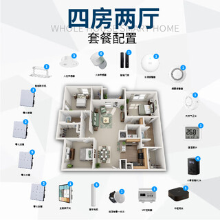 Xiaoai whole house smart home control system package voice control lighting curtain design plan whole house smart four bedrooms and two living rooms standard package