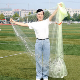 Hong'anze old-fashioned pure handmade horse-throwing net hand-thrown fishing net machine-woven hand-throwing fishing net lead pendant steel pendant small net fishing line 0.2 fingers 3.7 meters high 8jin jin equal to 0.5 kg fish lead pendant