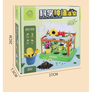 Brain battle children's sunroom diy planting greenhouse scientific experiment planting flower room observation box potted plant set toy chinese box