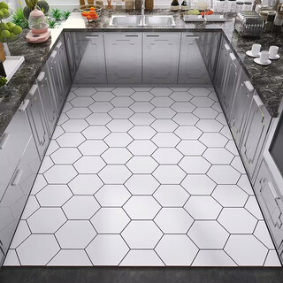 Kitchen floor mat is waterproof and oil-proof, large area can be cut and scrubbed for home use, pvc non-slip, full balcony, entrance hall, 200*300 cm, champagne reunion