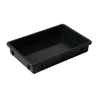 Plastic anti-static pallet rectangular square plate thickened component box material box parts box tool turnover box black no. 1 square plate outer size 375*250*65mm
