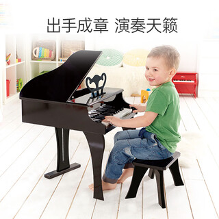 Hape(德国)音乐启蒙玩具艺术培养入门30键钢琴典雅黑节日礼物E0320