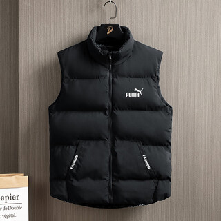 Brand down cotton vest men's autumn and winter new casual trendy brand thickened warm waistcoat vest coat cotton coat black xl